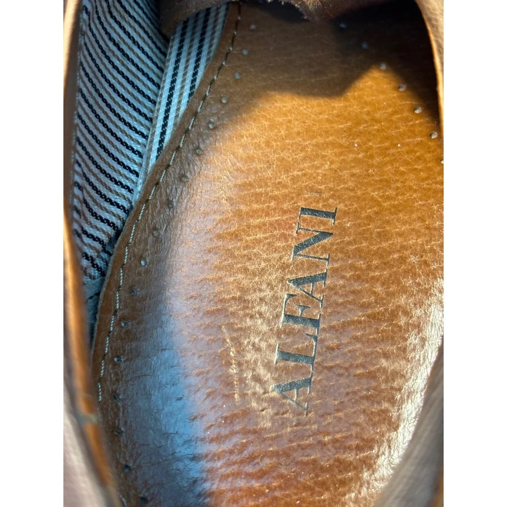 Alfani Mens Kevin Brown Leather Textile Lace Up Oxford Dress Shoes WPL 8046